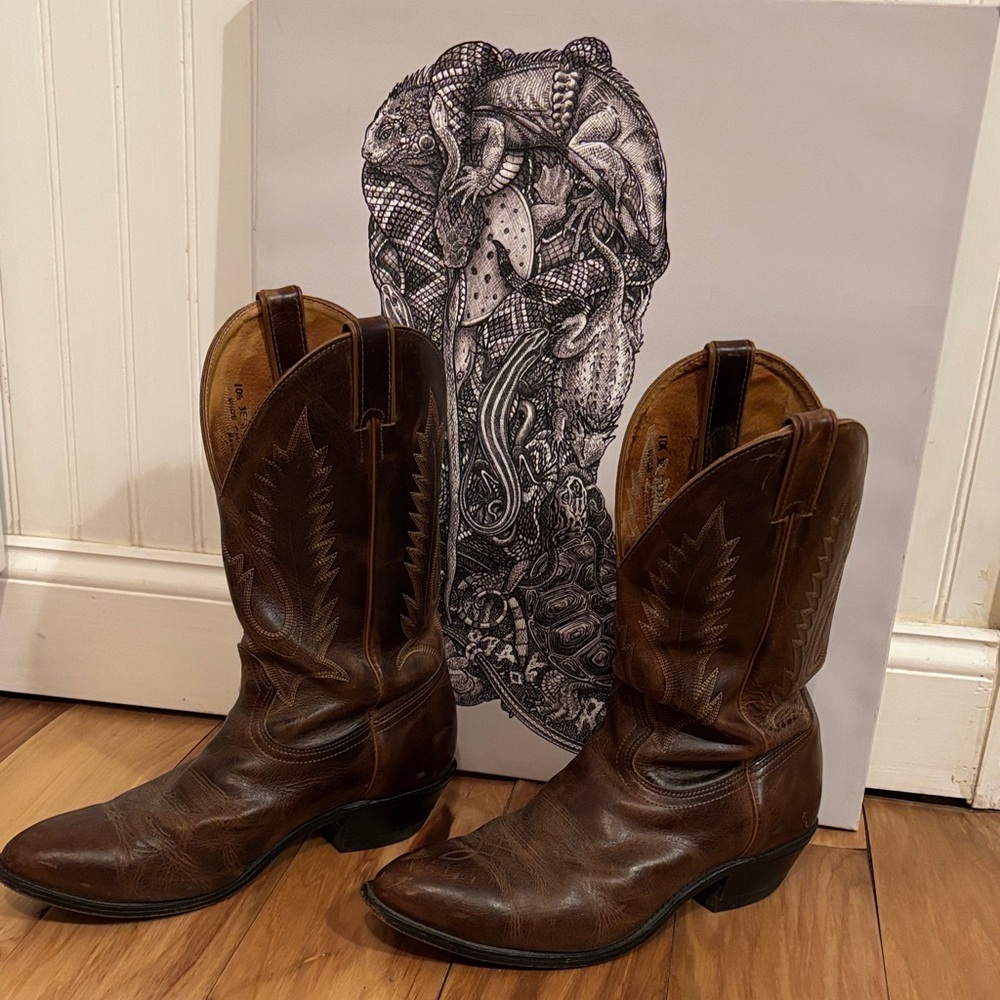 Brown Leather Cowboy Boots